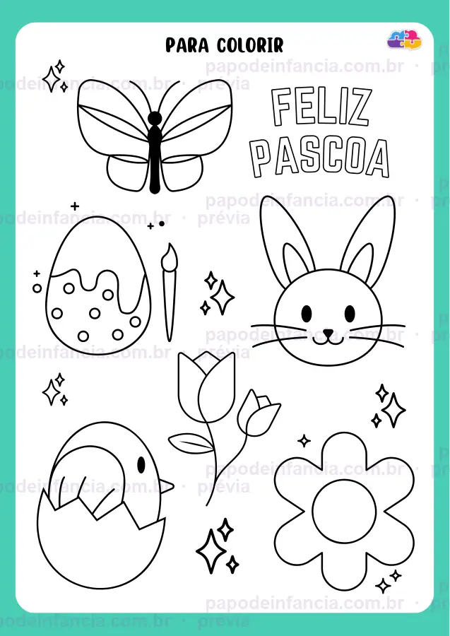 Página de exemplo de Atividades de Páscoa