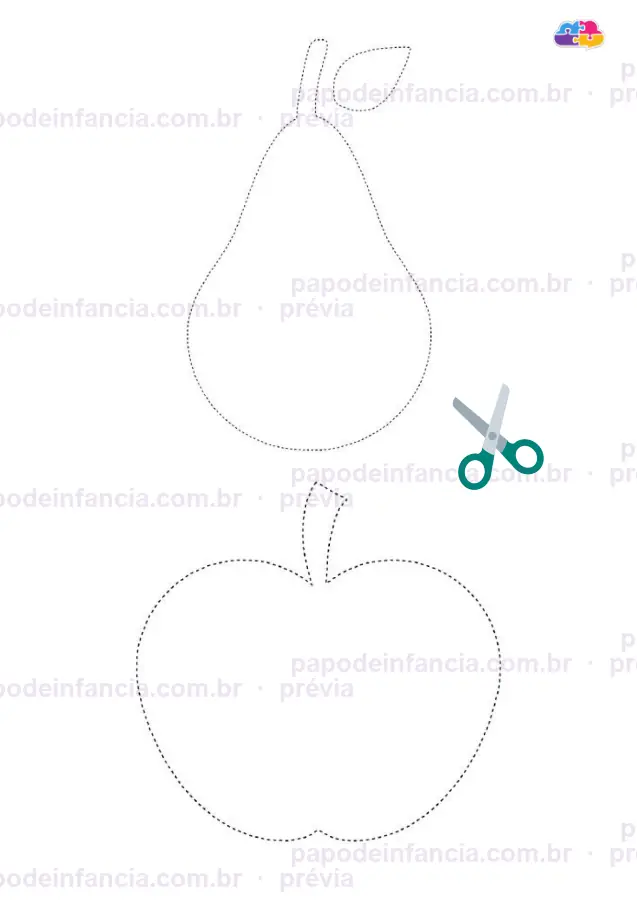 Página de exemplo de Atividades para Treinar o Uso da Tesoura