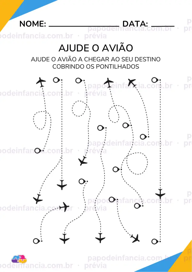 Página de exemplo de Caderno Coordenação Motora