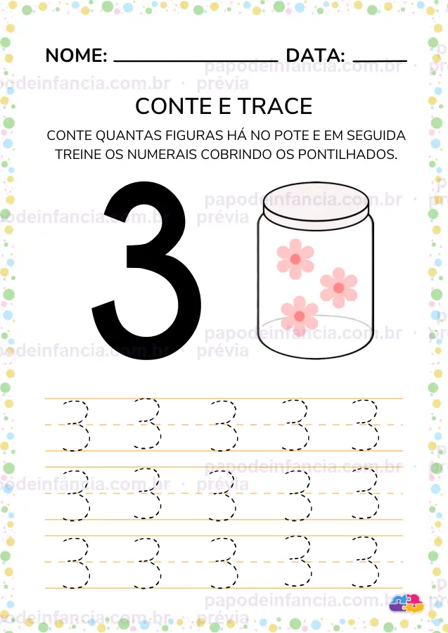 Página de exemplo de Caderno de Matemática