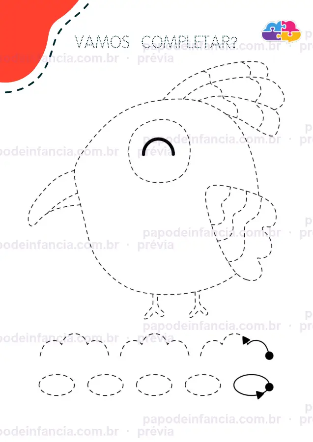 Página de exemplo de Contornando os Animais