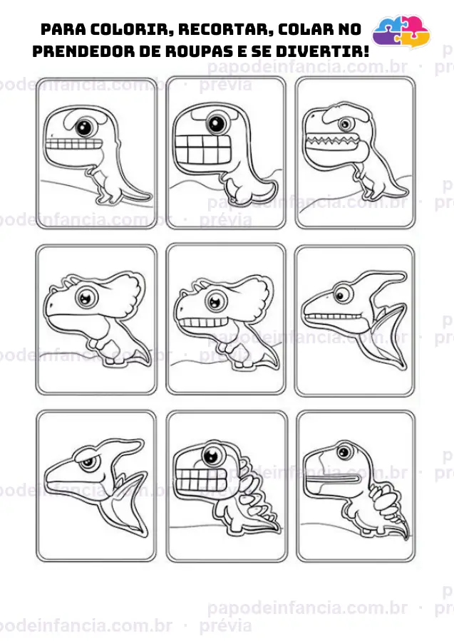 Página de exemplo de Dino Atividades
